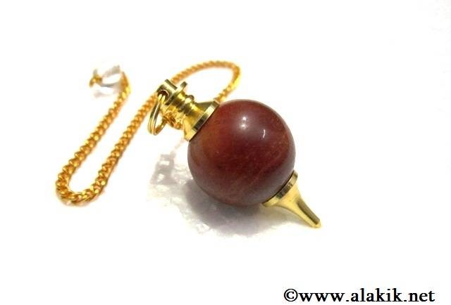 Picture of Peach Aventurine Golden Ball Pendulum