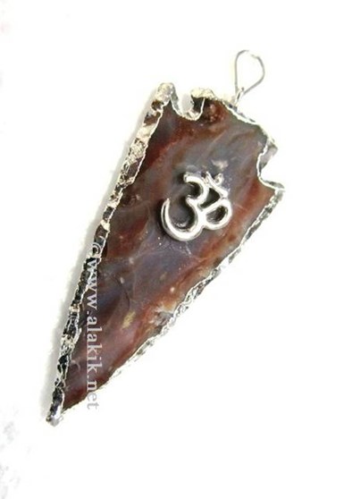 Picture of Agate Silver Electroplated with OM Pendant