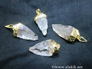 Picture of Golden Electroplated Crystal Quartz Raw Pendants