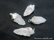 Picture of Silver Electroplated Rose Quartz Raw Pendants