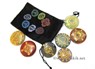 Picture of Pointed Engrave Chakra Disc with Colourful Printed Pouch, Picture 1