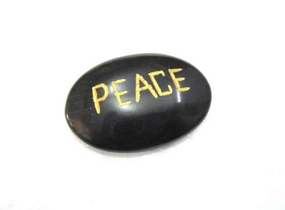 Picture of Black Agate PEACE Pocket Stone