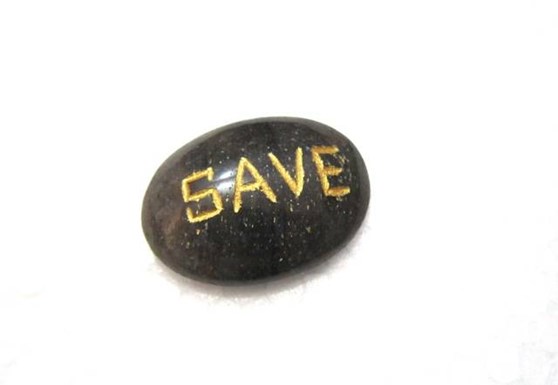 Picture of Black Agate SAVE Pocket Stone - Copy