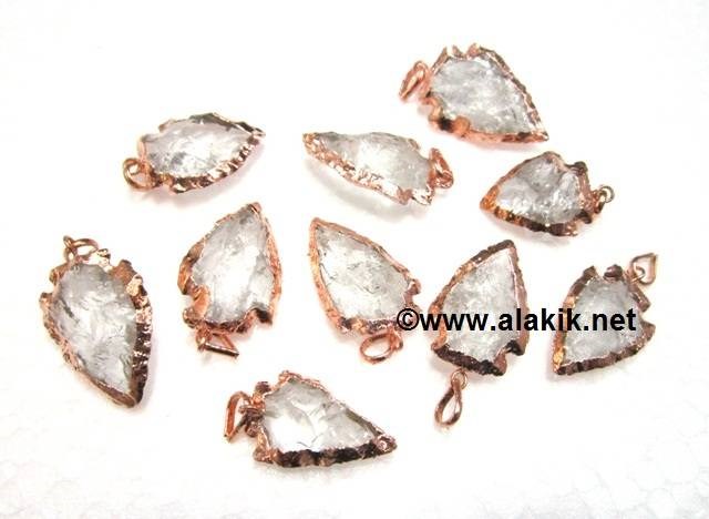 Picture of Crystal Quartz Bronze Electroplated Arrowhead Pendant