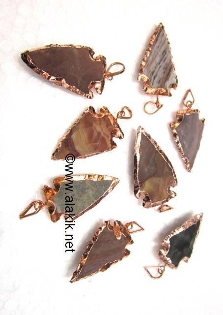 Picture of Fancy Jasper Bronze Electroplated Arrowhead Pendant