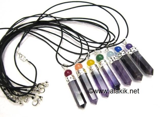 Picture of Amethyst Chakra 2pcs Pendant set with cord