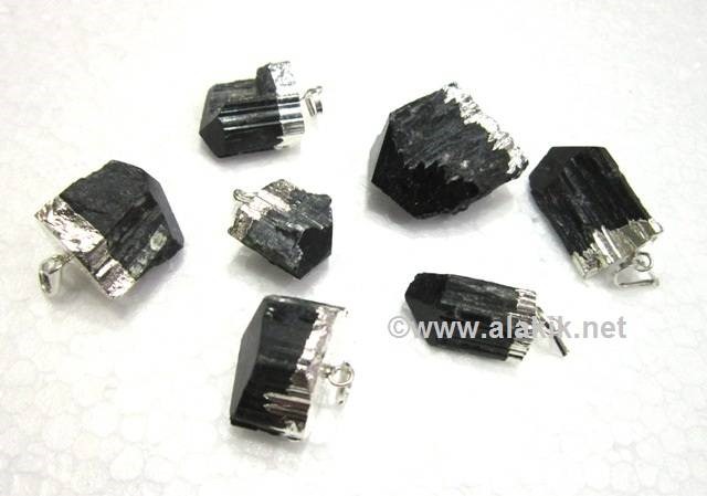 Picture of Silver Electroplated Black Tourmaline Pendants