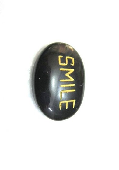 Picture of Black Agate SMILE Pocket Stone