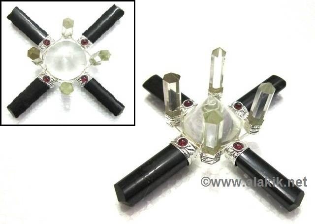 Picture of Black Tourmaline with Crystal Quartz Pencil antena Enviornment Generator