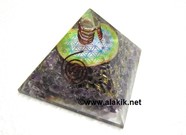Picture of Amethyst Orgone pyramid with flower of life