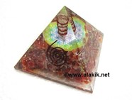 Picture of Red Cornelian Orgone pyramid with flower of life