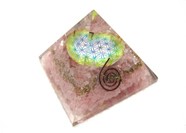 Picture of Rose Quartz Orgone pyramid with Flower of life