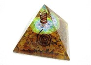 Picture of Tiger Eye Orgone Pyramid with Flower of Life