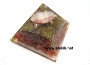 Picture of Red Cornelian Orgone pyramid with Fengshui Turtle
