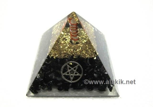 Picture of Black Tourmaline Orgone Pyramid with Pentacle