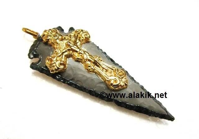 Picture of Cross Emboss Electroplated Arrowhead Pendant