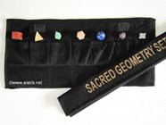 Picture of Seven chakra geometry set with velvet purse