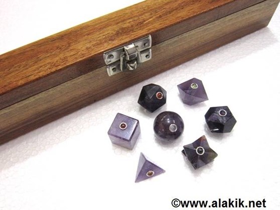 Picture of Amethyst 7pcs Geometry set  with chakra cabs box