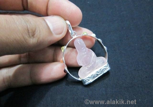 Picture of Rose Quartz Buddha Chakra Pendant