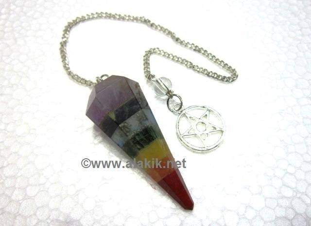 Picture of Chakra Bonded Cone pendulum with pentacle star