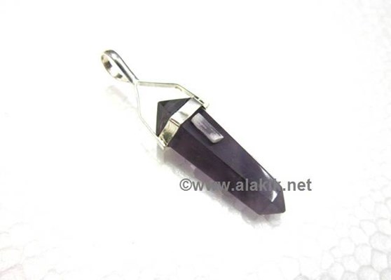 Picture of Amethyst D point Pendant with raw Selenite