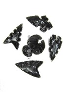 Picture of Mix Design Black Obsidian Carved Arrowheads
