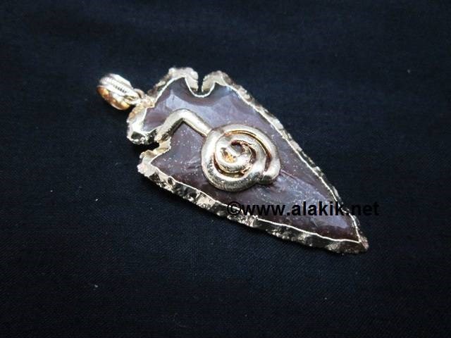 Picture of Golden Electroplated Arrowhead with Choko reiki Symbol