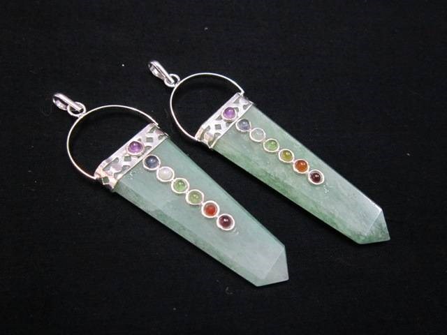 Picture of Green Jade Chakra Flat Stick Pendant