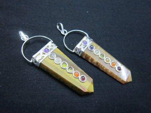 Picture of Tiger Eye Chakra Flat Stick Pendant