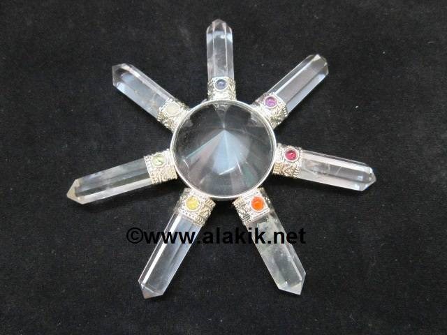 Picture of Crystal Quartz 7point Generator with Chakra Cabs