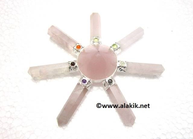 Picture of Rose Quartz 7point Generator with Chakra Cabs