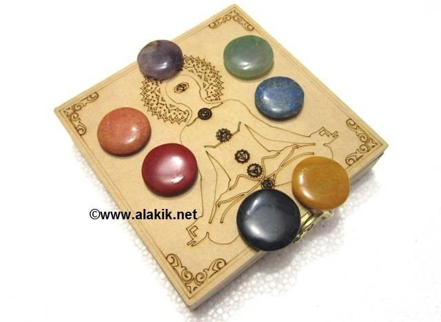 Picture of Chakra Buddha Itched Box with Chakra Disc set