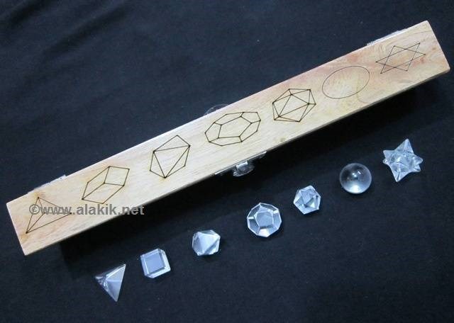 Picture of Crystal Quartz 7pcs Geometry Set with laser itched Box