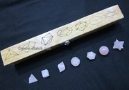 Picture of Rose Quartz 7pcs Geometry Set with laser itched Box