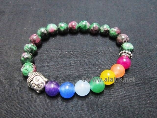 Picture of Ruby Fuscite Chakra Buddha Bracelet