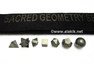 Picture of Pyrite 7pcs Geometry set with Velvet purse