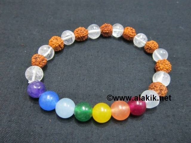 Picture of Crystal Rudraksh Chakra Elastic Bracelet
