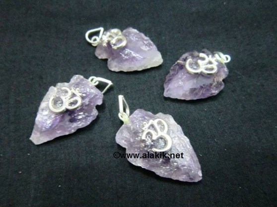 Picture of Amethyst Arrowhead Pendant with OM