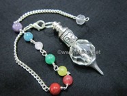 Picture of Crystal Quartz Facetted Ball pendulm with Buddha Head Chakra chain