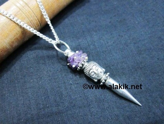 Picture of Amethyst Buddha bullet Point Necklace