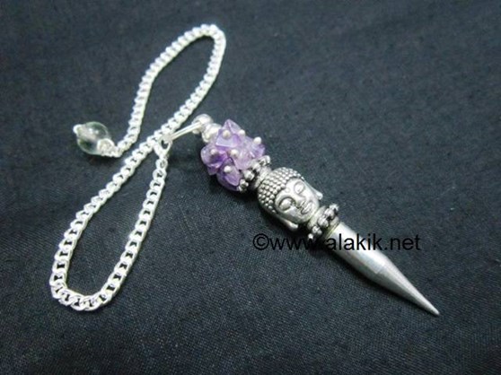 Picture of Amethyst Buddha bullet Point Pendulum