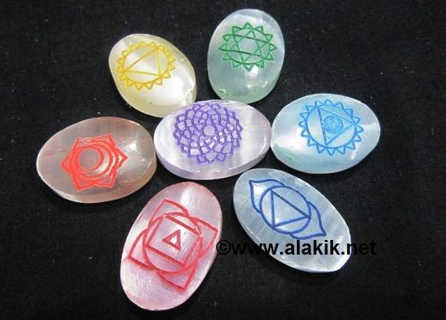 Picture of Selenite Colourful Wholesale Chakra Set