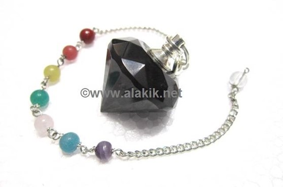 Picture of Black Diamond Pendulum with Chakra Chain