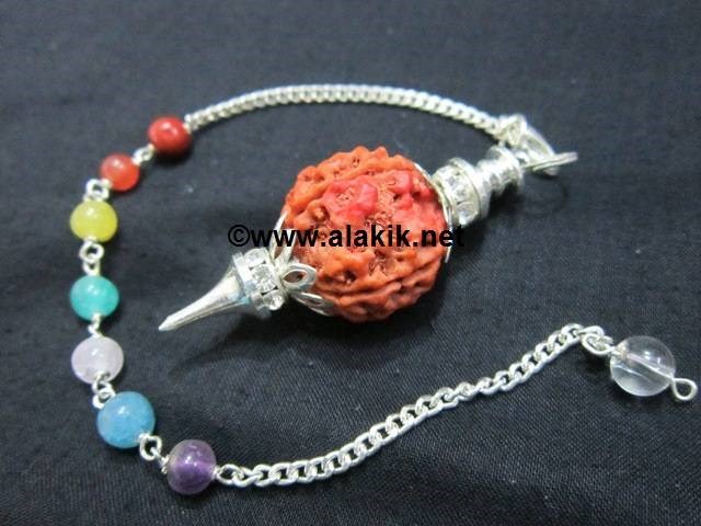 Picture of Rudraksha Pendulum with Diamond ring chakra chain