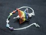 Picture of Bonded Chakra Merkaba Metal Mounted Pendulum with Chakra Chain, Picture 1