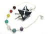 Picture of Hematite Merkaba Metal Mounted Pendulum with Chakra Chain, Picture 1