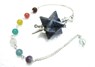 Picture of Lapis Lazuli Merkaba Metal Mounted Pendulum with Chakra Chain, Picture 1