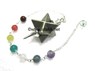 Picture of Pyrite Merkaba Metal Mounted Pendulum with Chakra Chain, Picture 1