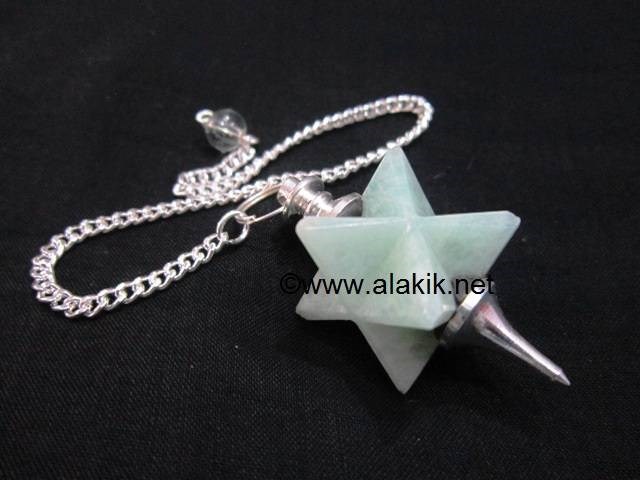 Picture of Amazonite Merkaba Metal Mounted Pendulum