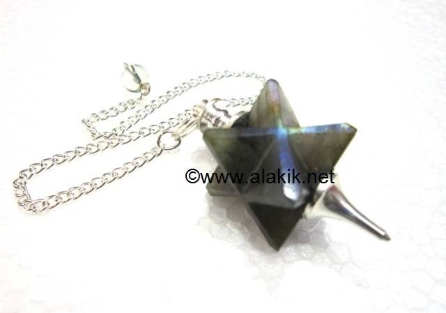 Picture of Labradorite Merkaba Metal Mounted Pendulum